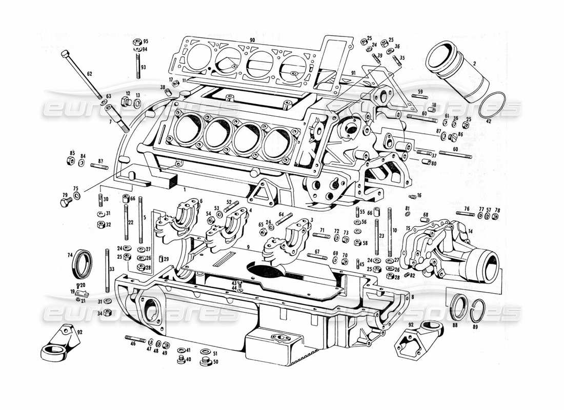 VIEW PARTS DIAGRAMS FROM THE MASERATI INDY PARTS CATALOGUE a part diagram from the maserati indy parts catalogue