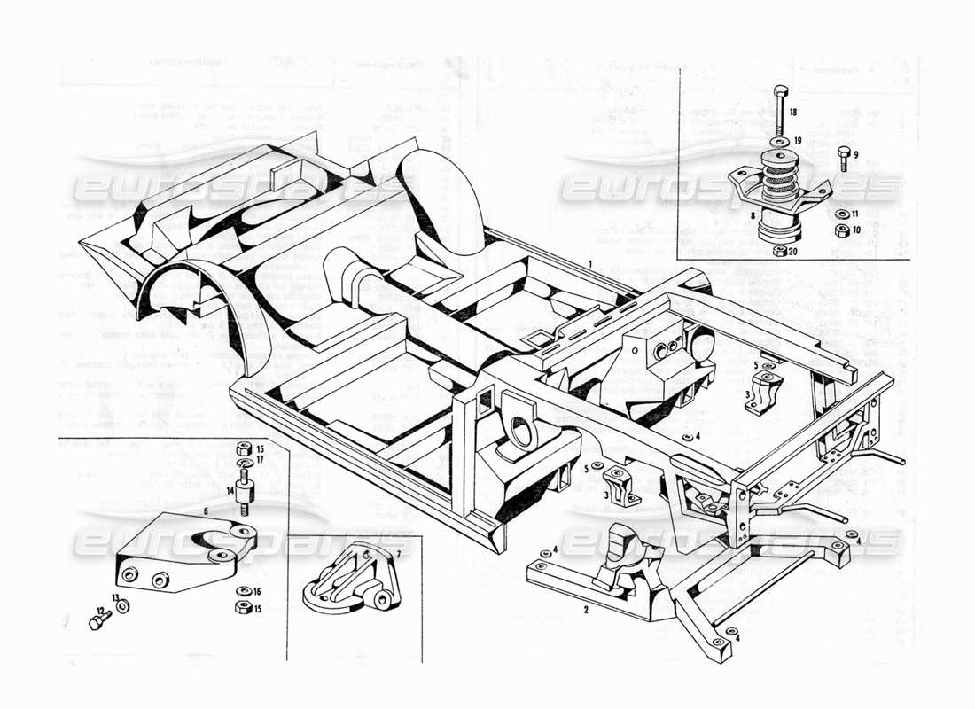 VIEW PARTS DIAGRAMS FROM THE MASERATI INDY PARTS CATALOGUE a part diagram from the maserati indy parts catalogue