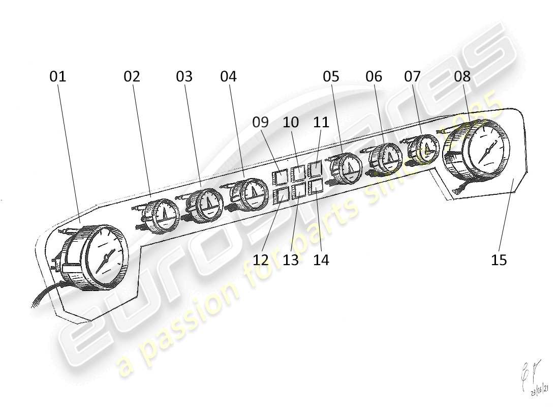 a part diagram from the lamborghini urraco p250 / p250s parts catalogue