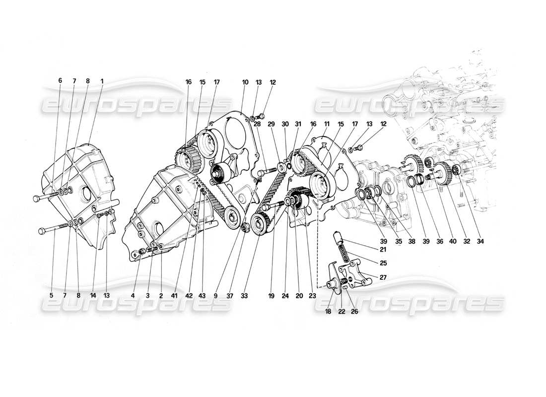 a part diagram from the Ferrari Mondial 3.0 QV (1984) parts catalogue