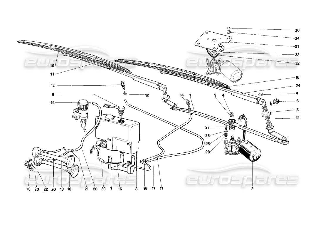 a part diagram from the ferrari mondial parts catalogue