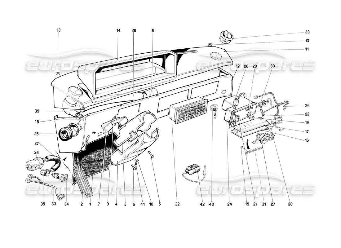 a part diagram from the ferrari mondial parts catalogue