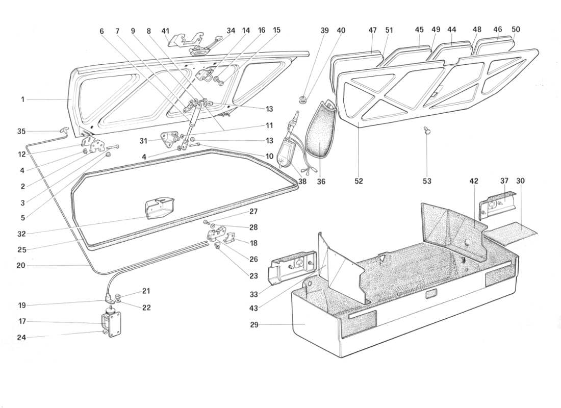 VIEW PARTS DIAGRAMS FROM THE FERRARI MONDIAL PARTS CATALOGUE a part diagram from the ferrari mondial parts catalogue