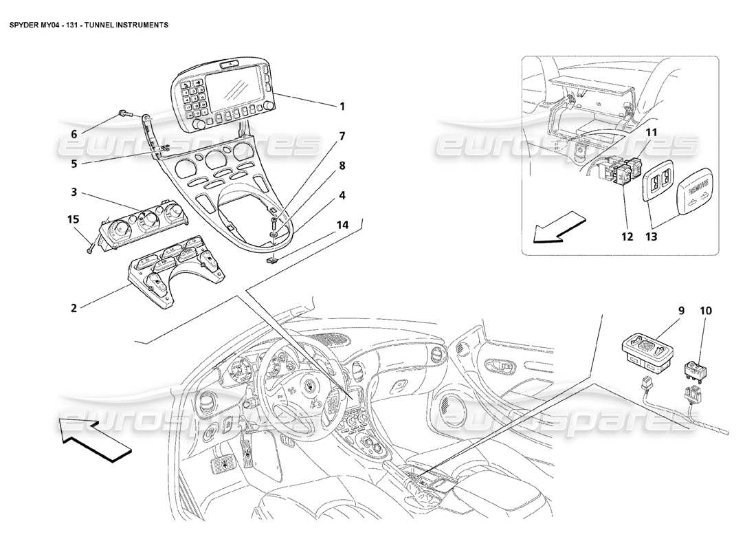 a part diagram from the maserati 4200 spyder (2004) parts catalogue