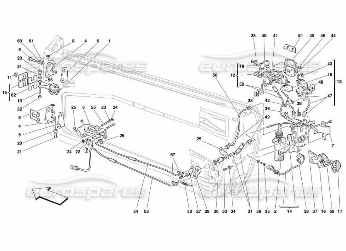 a part diagram from the Ferrari 550 Barchetta parts catalogue