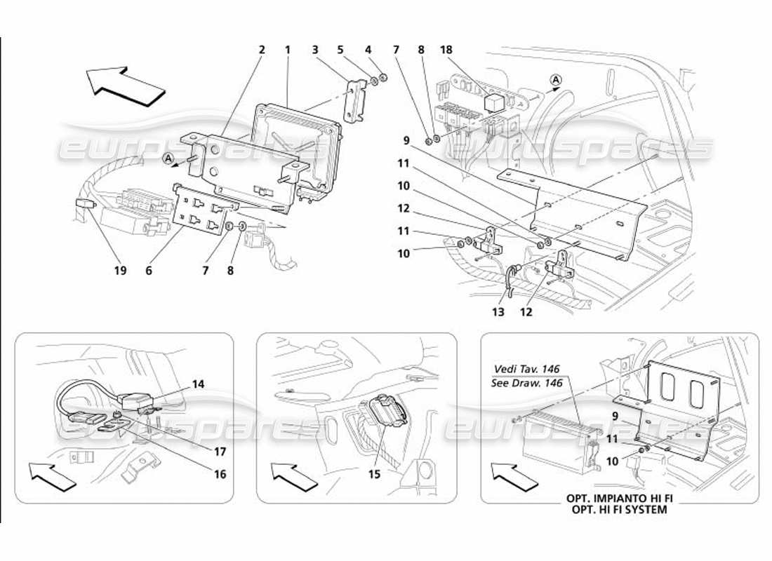 a part diagram from the maserati 4200 coupe (2005) parts catalogue