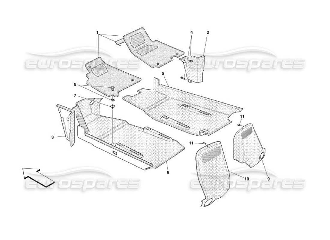 VIEW PARTS DIAGRAMS FROM THE FERRARI 575 PARTS CATALOGUE a part diagram from the ferrari 575 parts catalogue