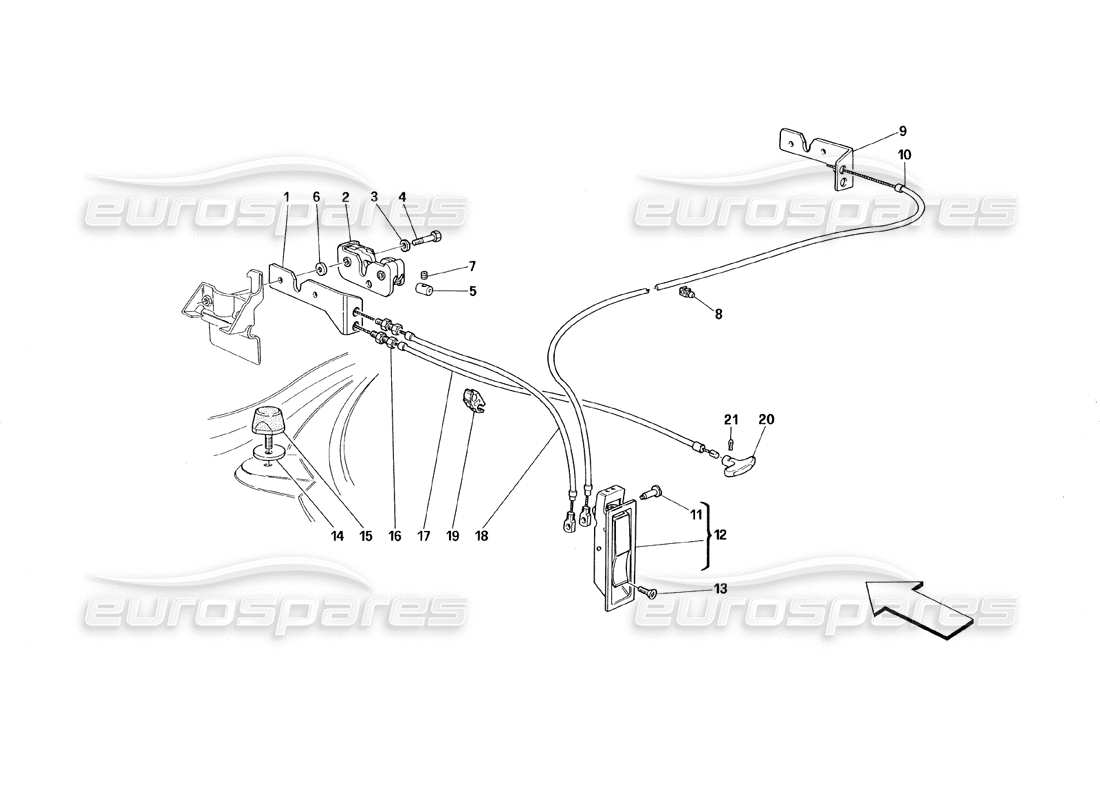 a part diagram from the ferrari 348 (1993) tb / ts parts catalogue