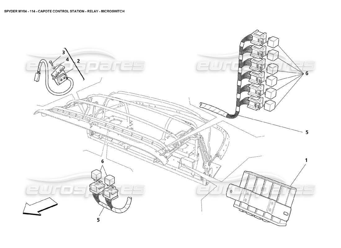 a part diagram from the maserati 4200 spyder (2004) parts catalogue