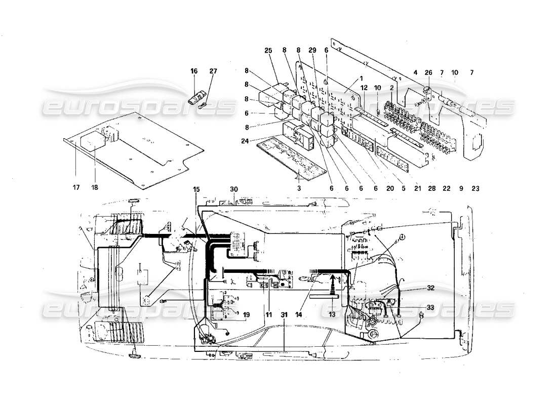 a part diagram from the Ferrari 308 Quattrovalvole (1985) parts catalogue