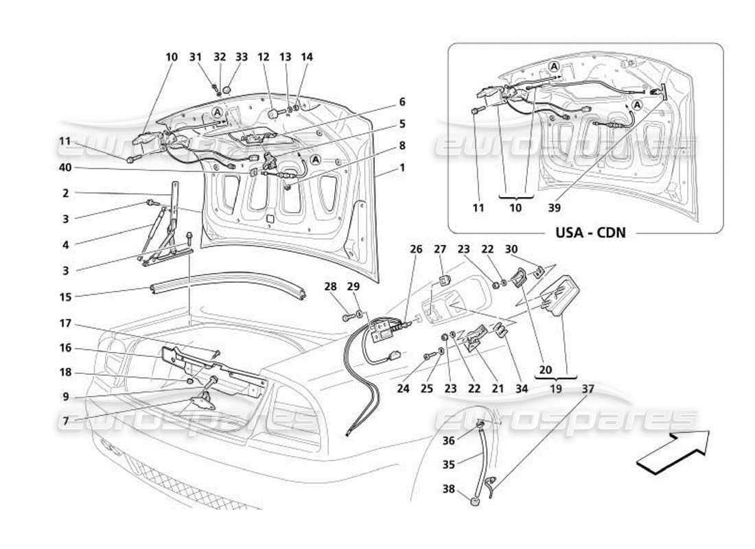 a part diagram from the Maserati 4200 Coupe (2005) parts catalogue