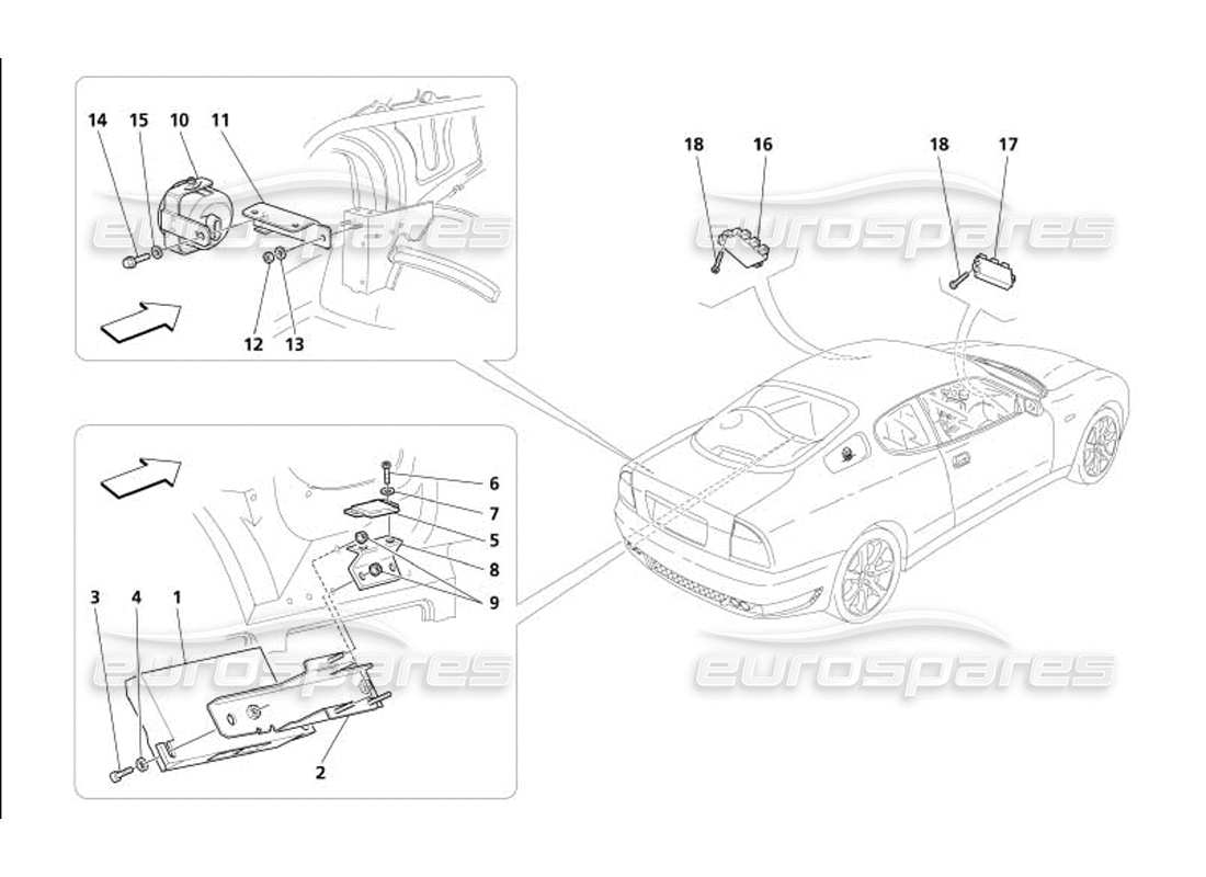 a part diagram from the maserati 4200 coupe (2005) parts catalogue