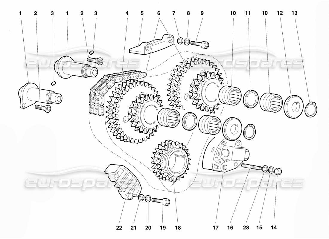 a part diagram from the lamborghini diablo vt (1994) parts catalogue