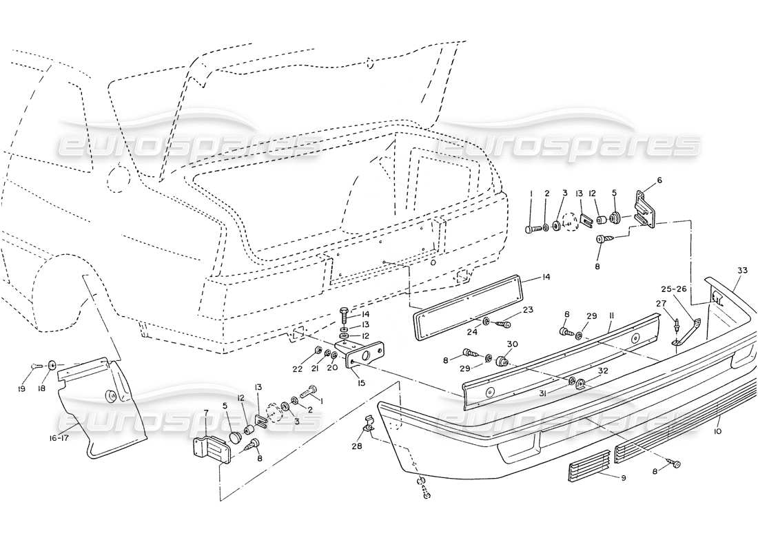 a part diagram from the maserati ghibli (1993-1995) parts catalogue