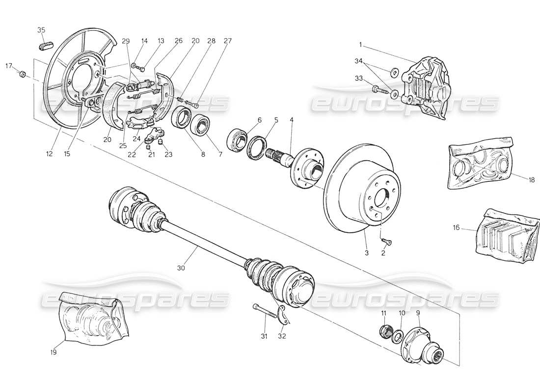 a part diagram from the maserati biturbo spider parts catalogue