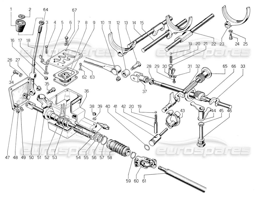 a part diagram from the lamborghini jalpa parts catalogue