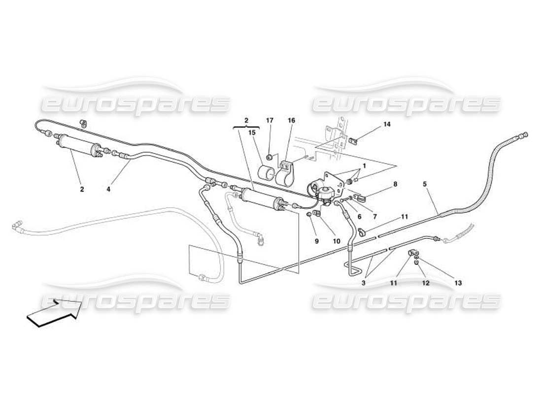 a part diagram from the Ferrari 550 Barchetta parts catalogue
