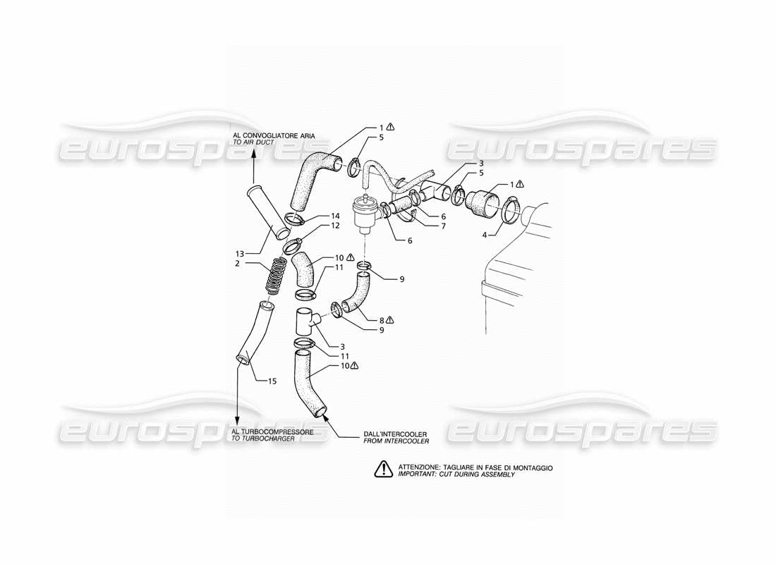 a part diagram from the maserati ghibli 2.0 cup parts catalogue