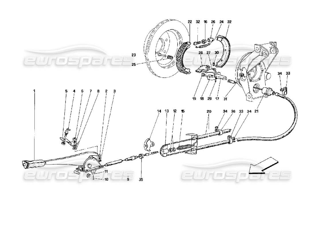 a part diagram from the ferrari mondial parts catalogue