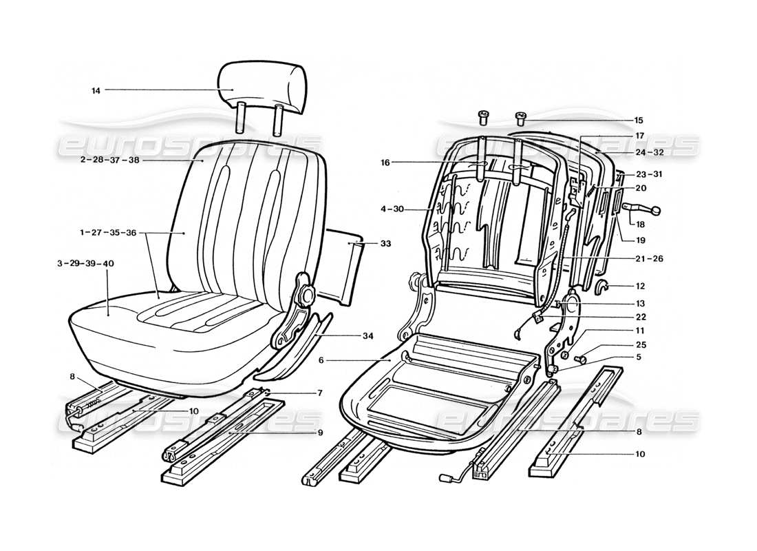 VIEW PARTS DIAGRAMS FROM THE FERRARI 400 PARTS CATALOGUE a part diagram from the ferrari 400 parts catalogue