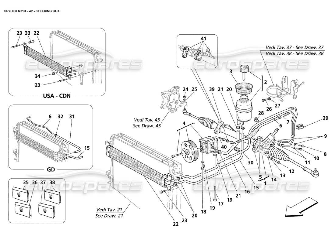 a part diagram from the maserati 4200 parts catalogue