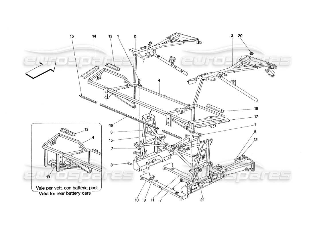 a part diagram from the ferrari 348 (1993) tb / ts parts catalogue