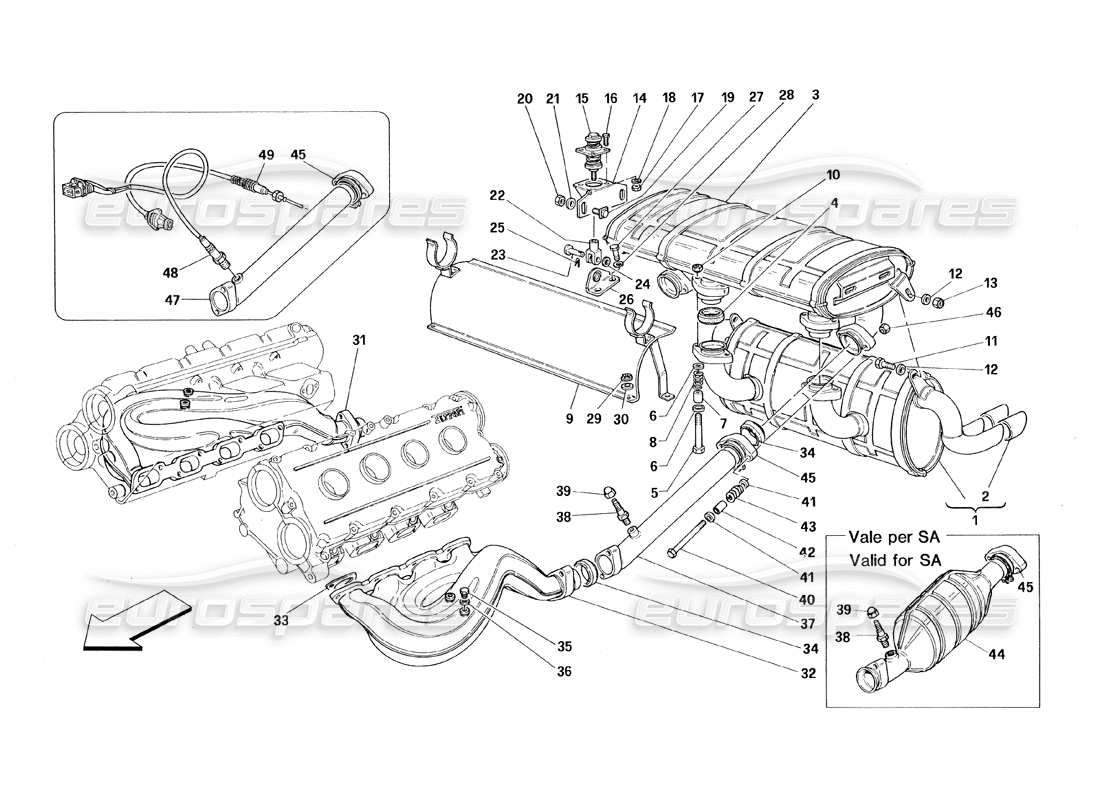 VIEW PARTS DIAGRAMS FROM THE FERRARI 348 PARTS CATALOGUE a part diagram from the ferrari 348 parts catalogue