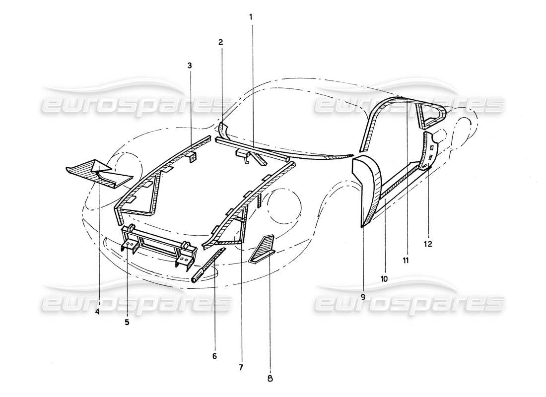 a part diagram from the ferrari 206 parts catalogue
