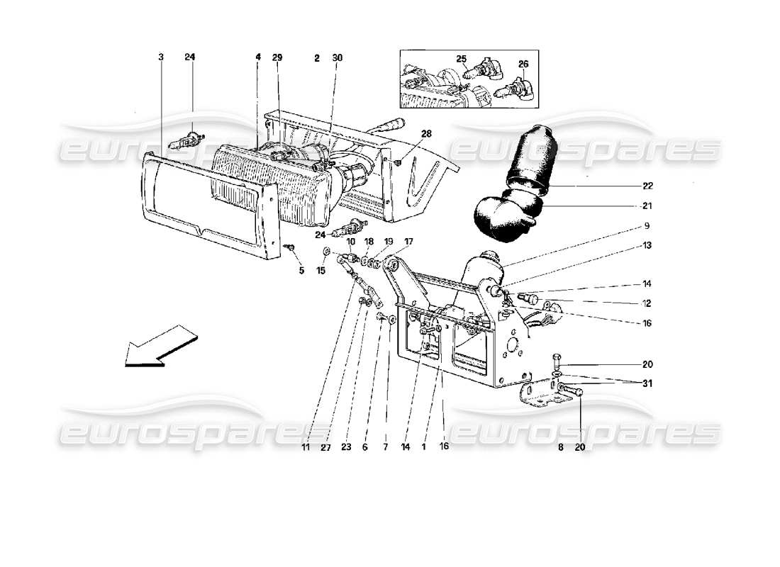 a part diagram from the ferrari mondial parts catalogue