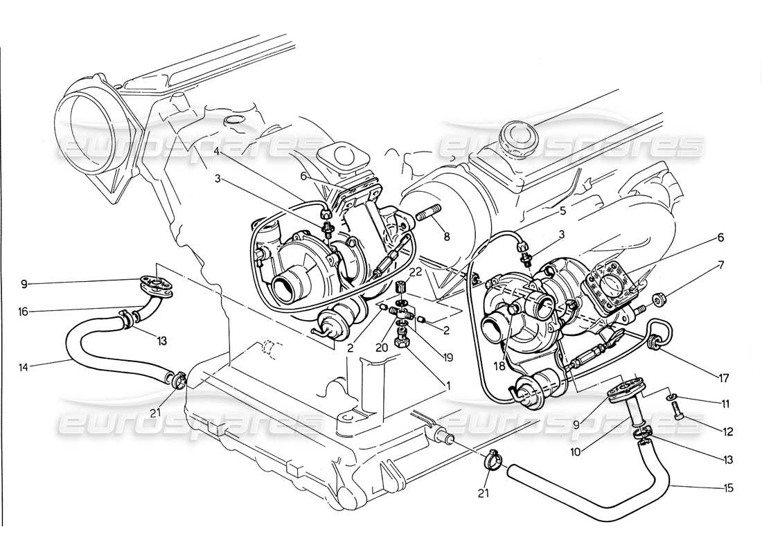 a part diagram from the maserati biturbo (1983-1995) parts catalogue