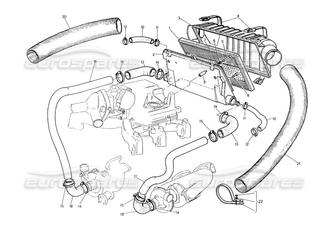 a part diagram from the maserati biturbo (1983-1995) parts catalogue