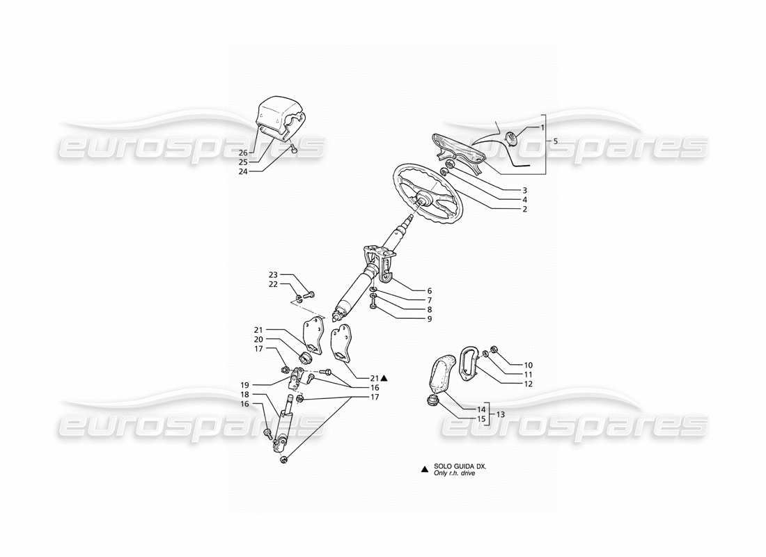 a part diagram from the maserati ghibli (1993-1995) parts catalogue