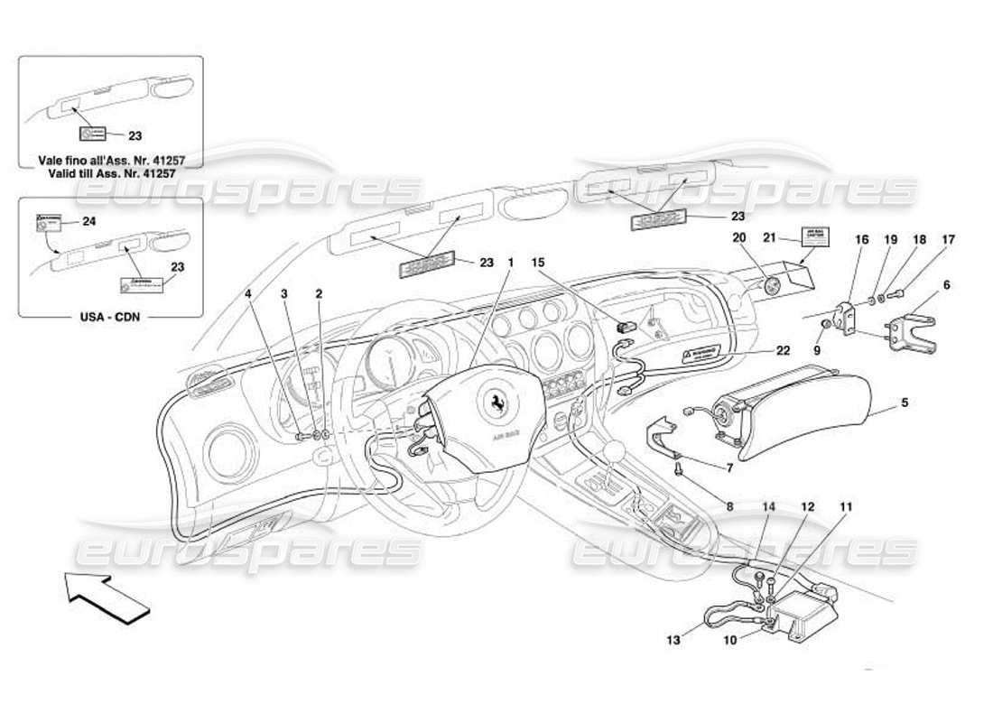 a part diagram from the ferrari 550 parts catalogue
