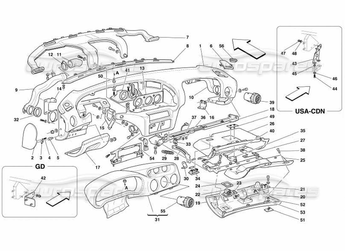 a part diagram from the ferrari 550 parts catalogue