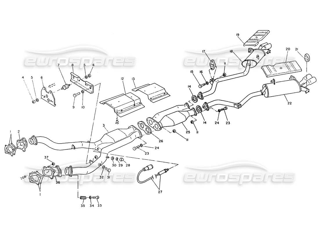 a part diagram from the maserati ghibli (1993-1995) parts catalogue