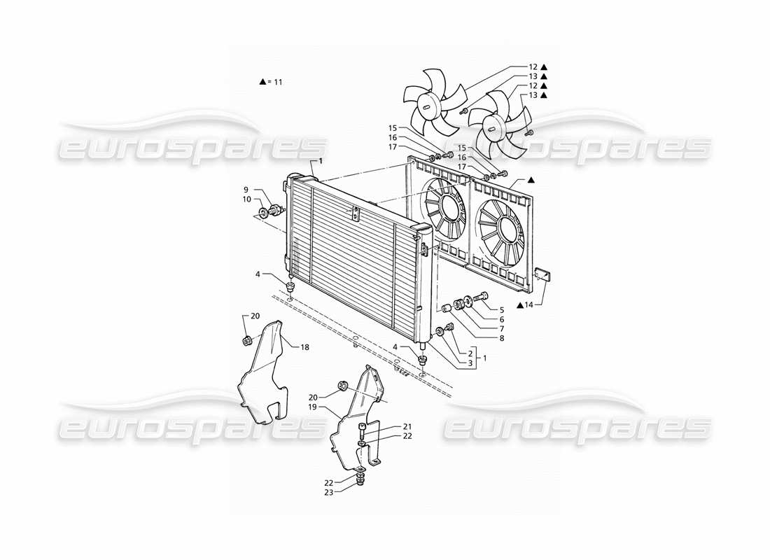 a part diagram from the maserati quattroporte (1996-2001) parts catalogue