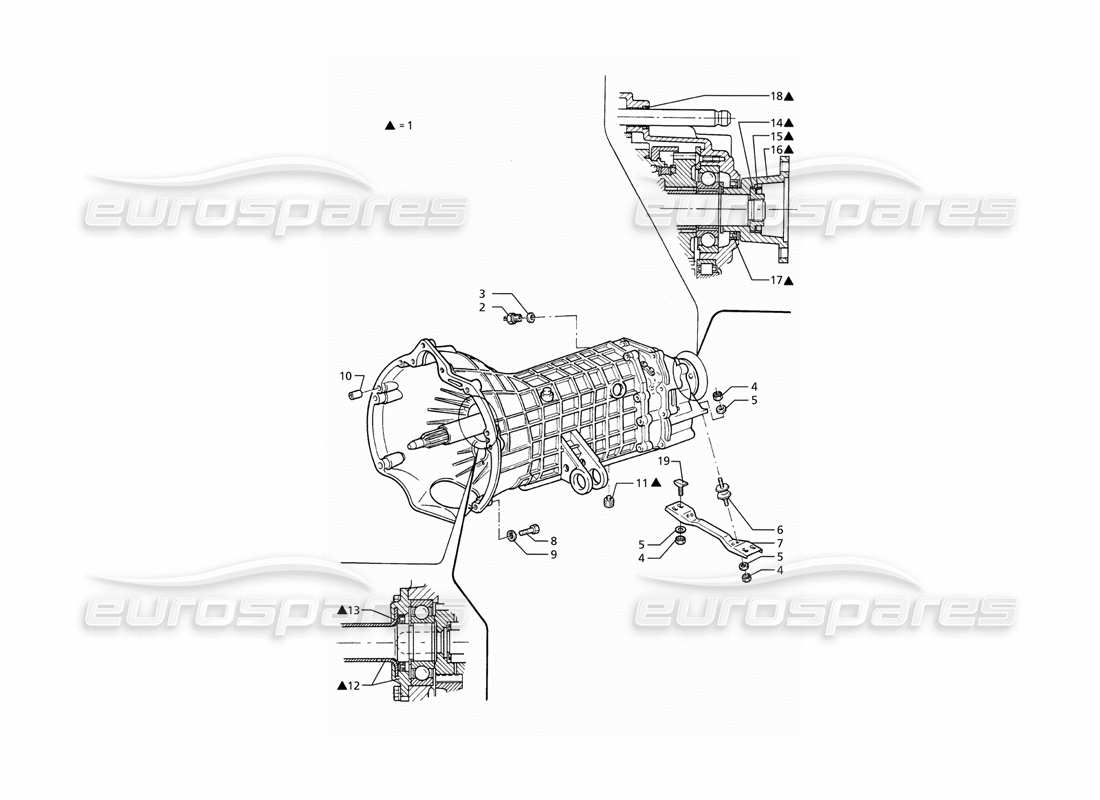a part diagram from the maserati ghibli (1993-1995) parts catalogue