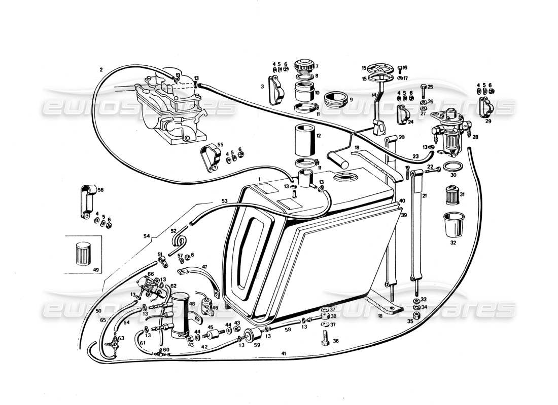 a part diagram from the maserati bora parts catalogue