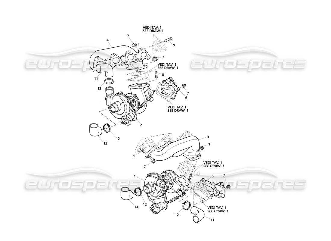 a part diagram from the maserati quattroporte (1996-2001) parts catalogue