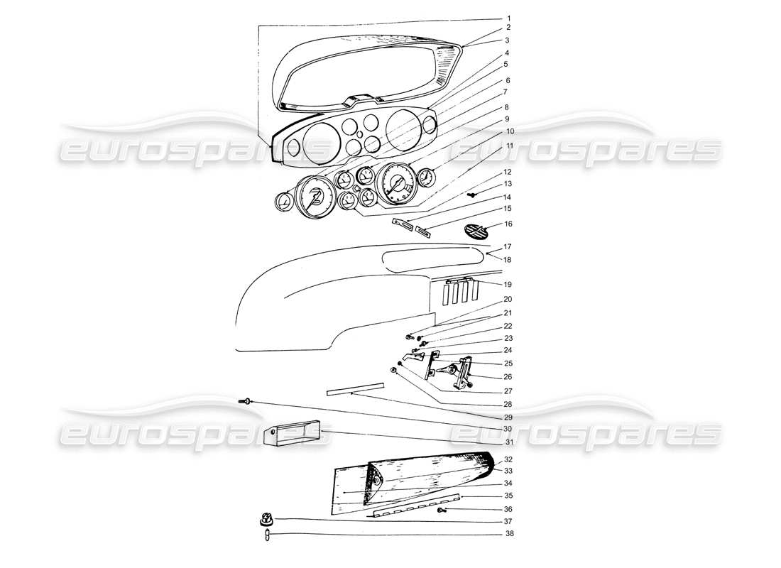 a part diagram from the ferrari 330 and 365 parts catalogue