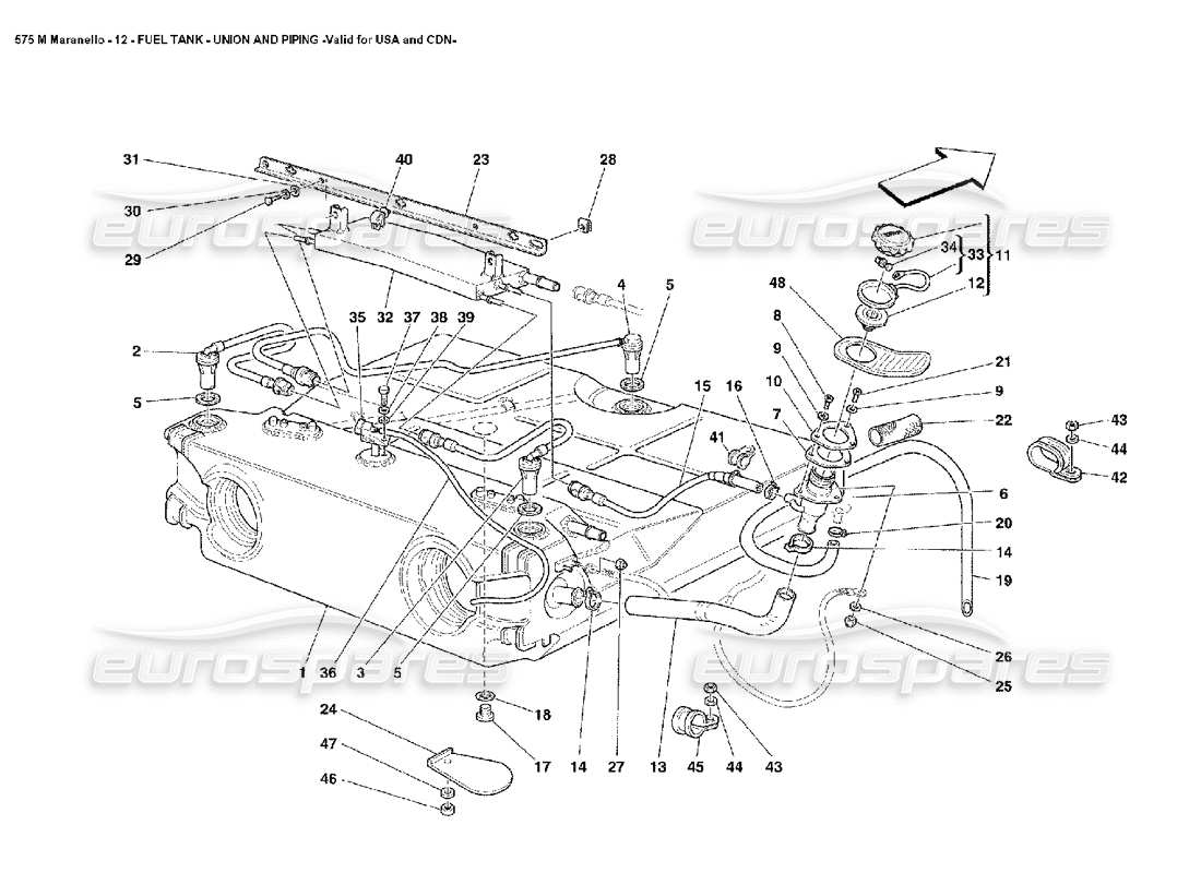 a part diagram from the ferrari 575 parts catalogue