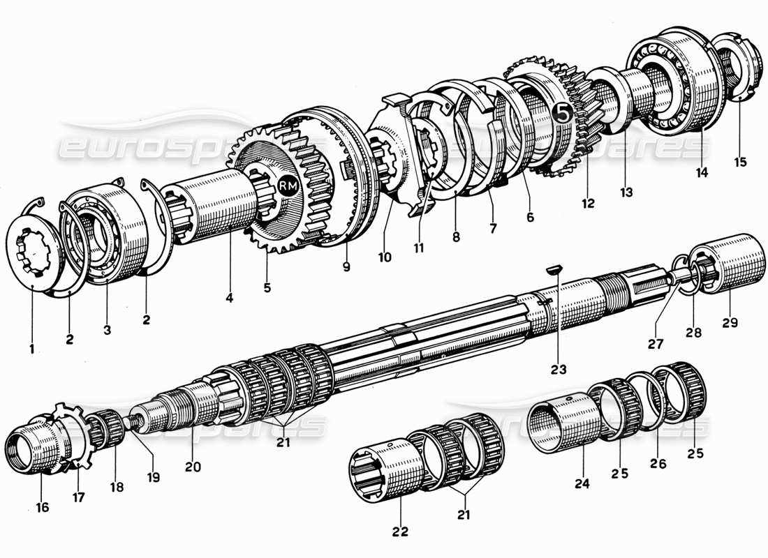 a part diagram from the ferrari 330 and 365 parts catalogue