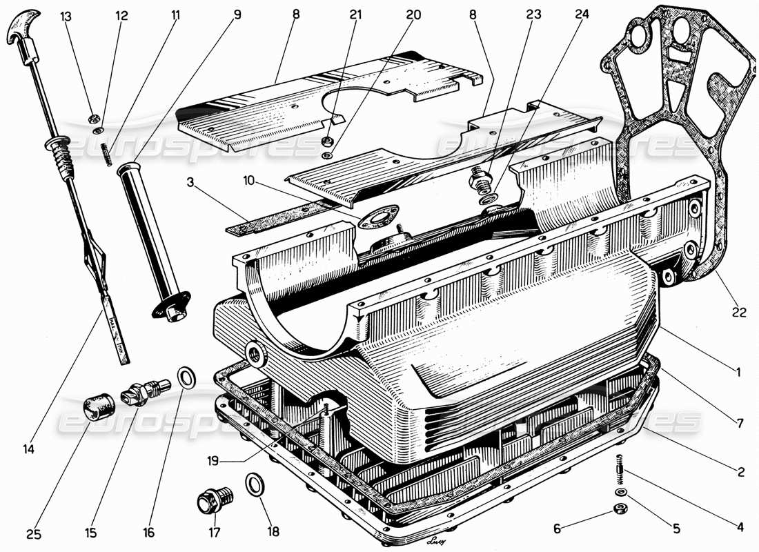 a part diagram from the ferrari 330 gt 2+2 parts catalogue