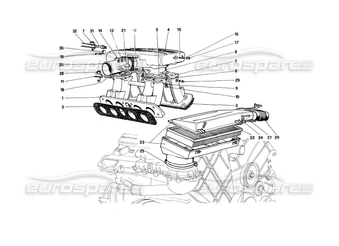 a part diagram from the ferrari 208 parts catalogue