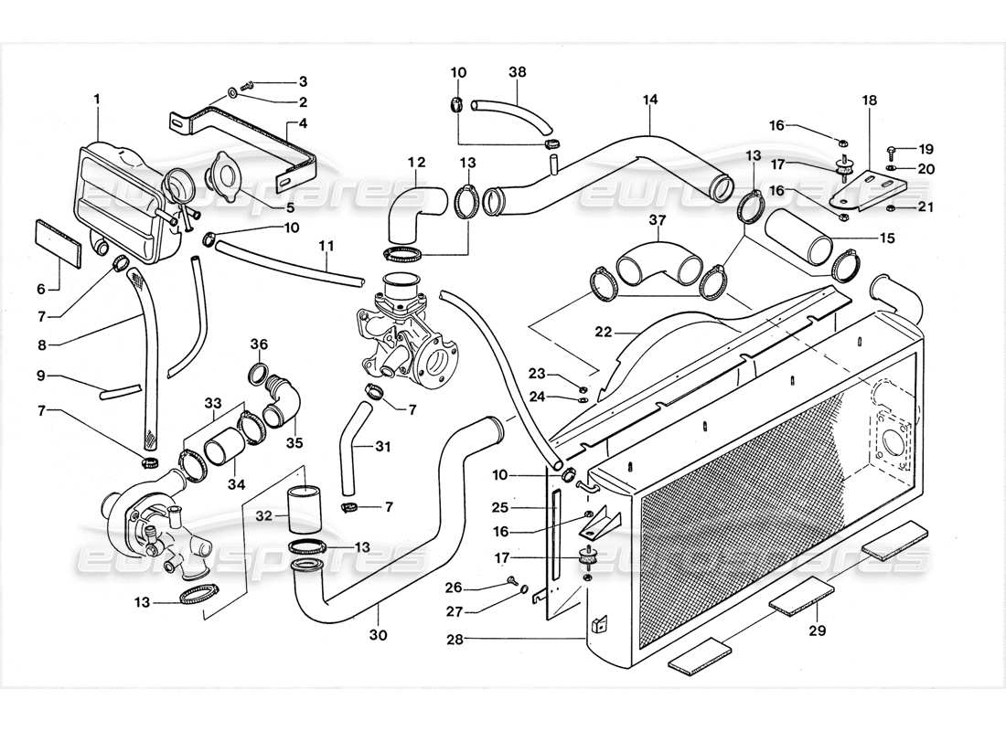 a part diagram from the lamborghini lm002 parts catalogue