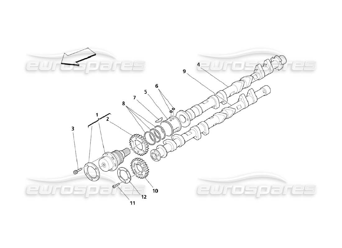 a part diagram from the maserati quattroporte m139 (2005-2013) parts catalogue