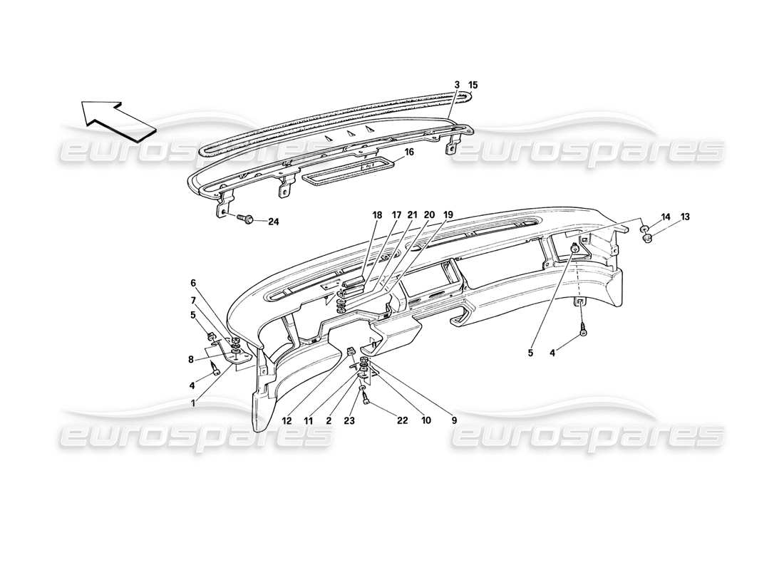 a part diagram from the ferrari 348 (1993) tb / ts parts catalogue