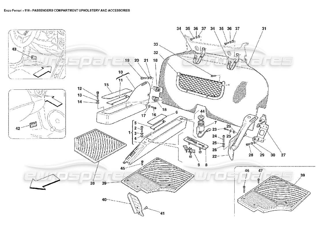 a part diagram from the ferrari enzo parts catalogue