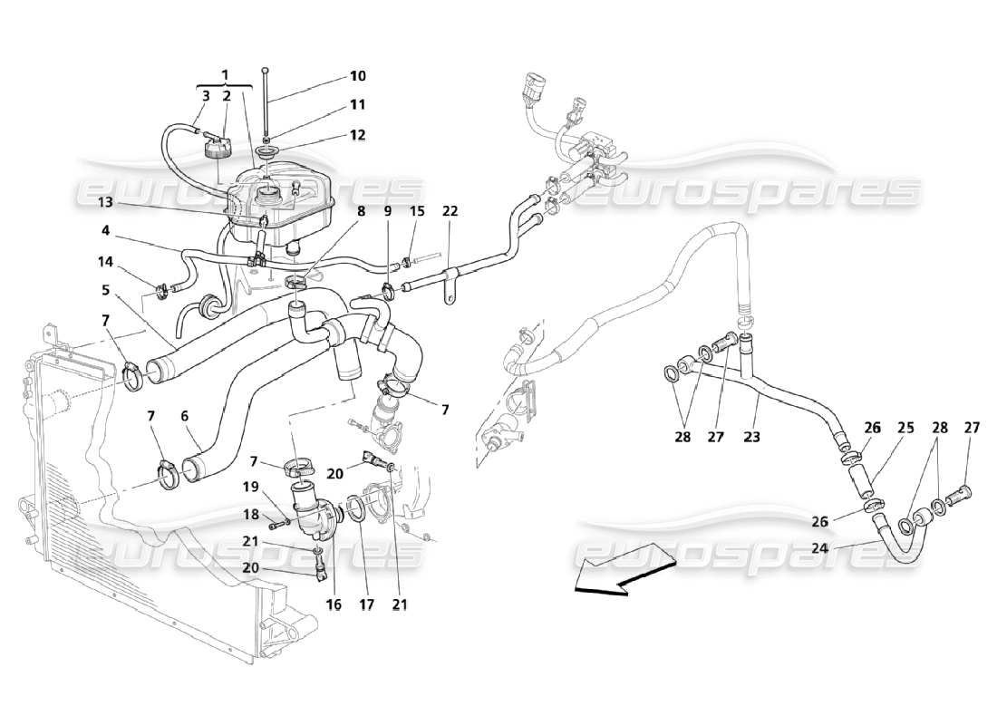 a part diagram from the maserati qtp. (2006) 4.2 parts catalogue