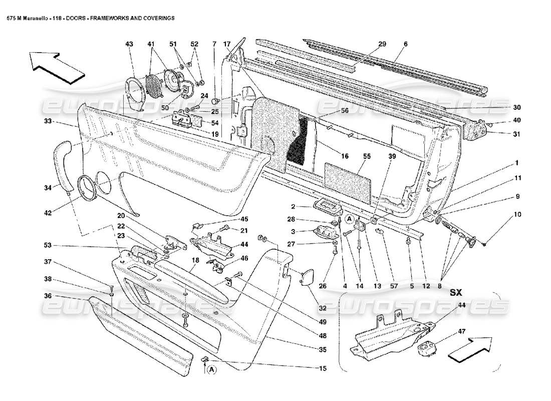 a part diagram from the ferrari 575m maranello parts catalogue